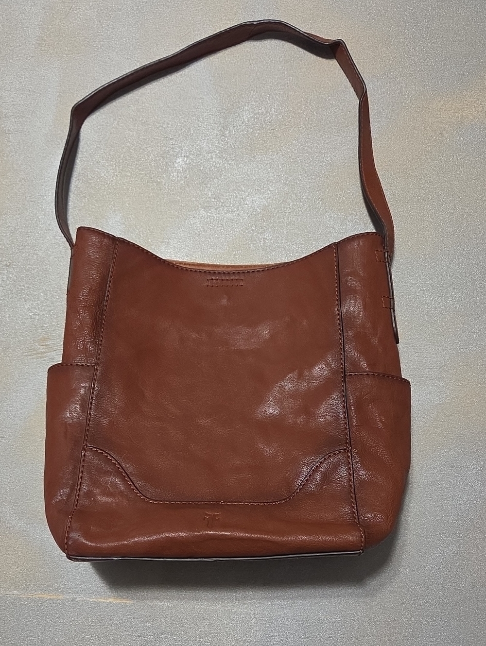 Frye Warm Cognac Leather Shoulder Bag VINTAGE